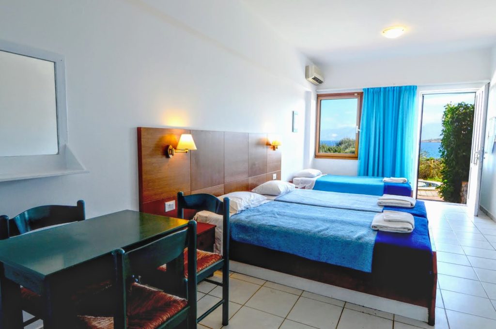 Superior Studio Sea View Beds Mirabella Apartments Agios Nikolas Crete